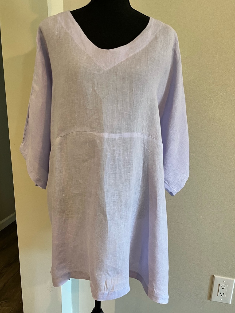 Match Point 100% Linen Lavender Cover-Up Tunic Sz S EUC